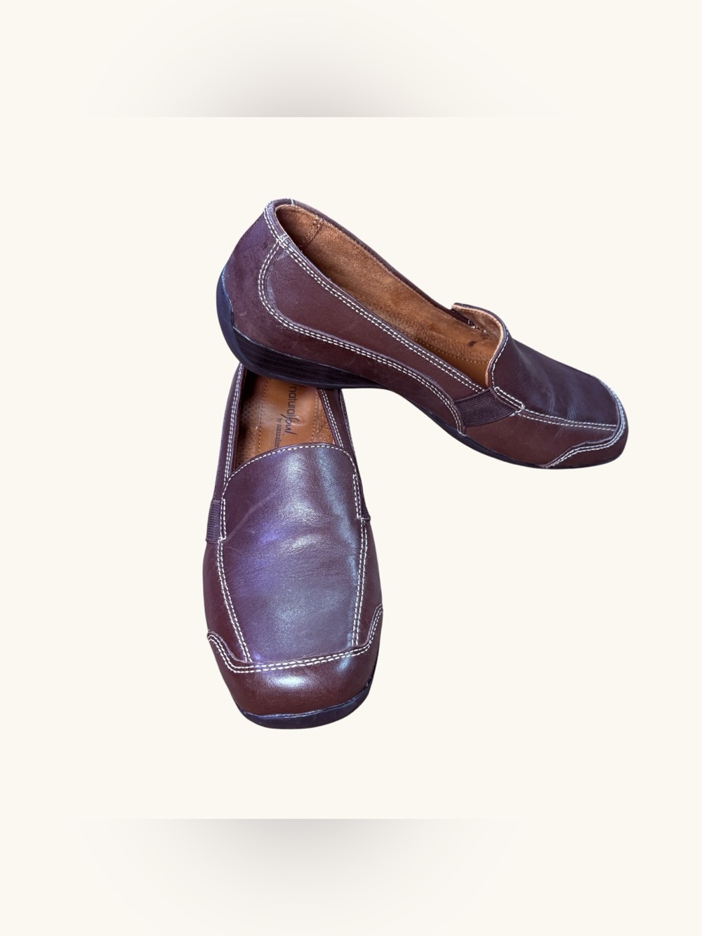 Natural Soul Naturalizer Brown Leather Comfort Slip-On Loafers Women’s Size 9M